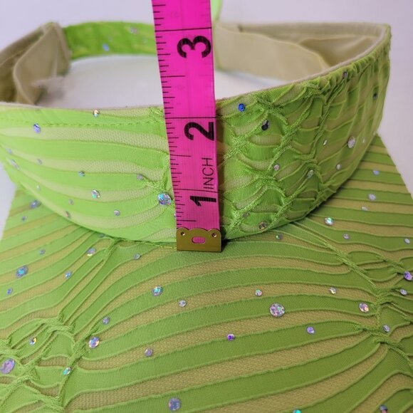 LADIES Fashion Glitter Sequin  Velcro Green Visor Golf Travel Cap Headwear - Picture 11 of 16